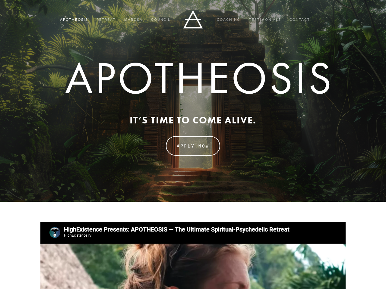 Apotheosis website homepage