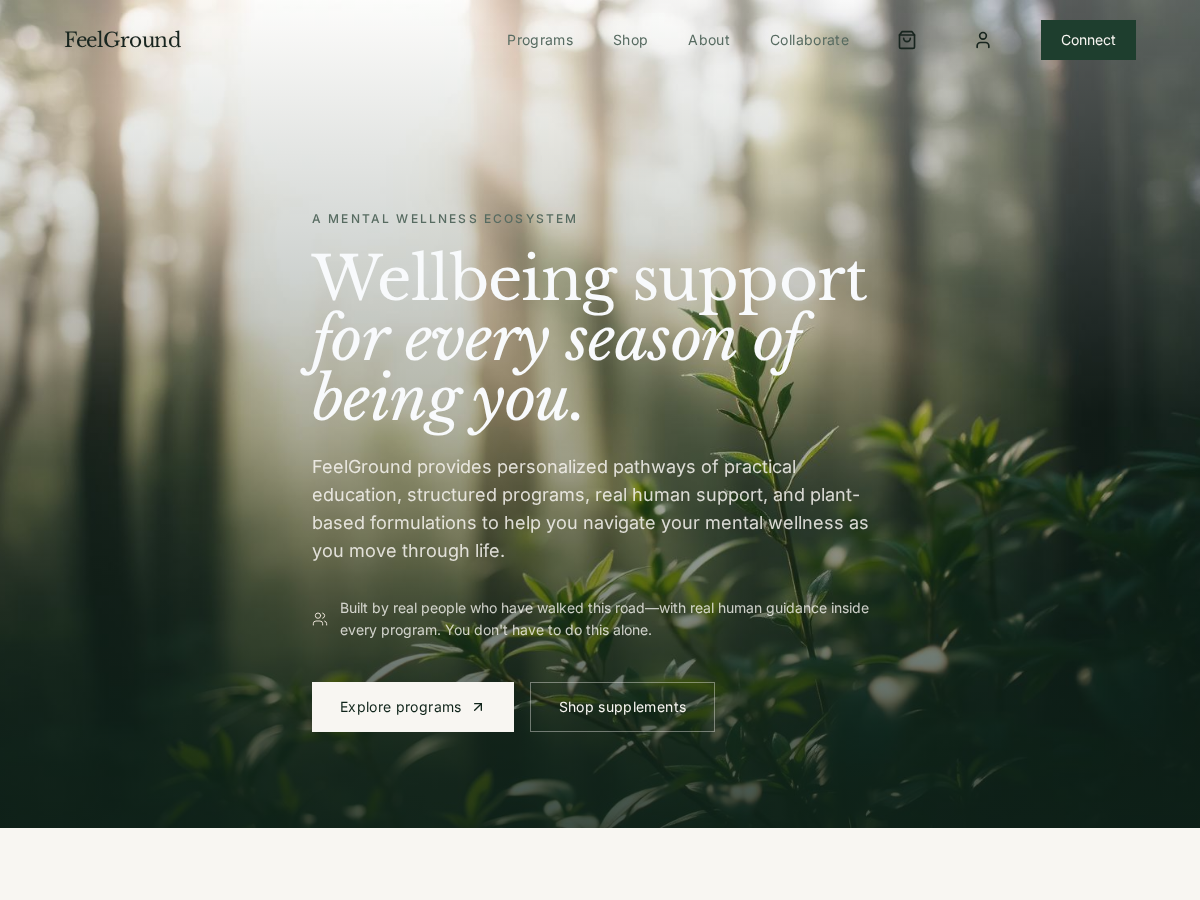 FeelGround website homepage