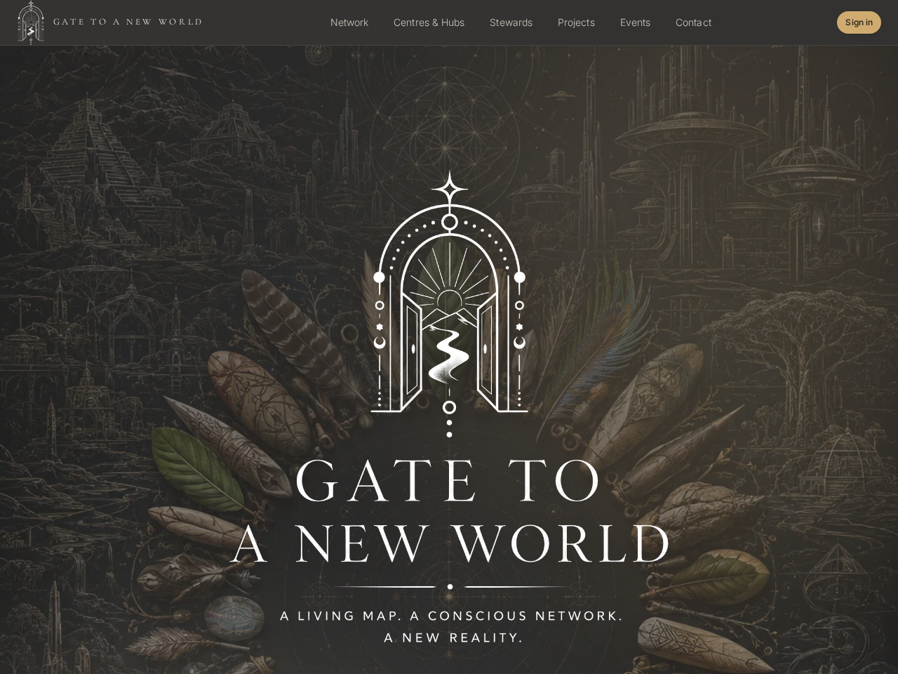 Gate to a New World website homepage